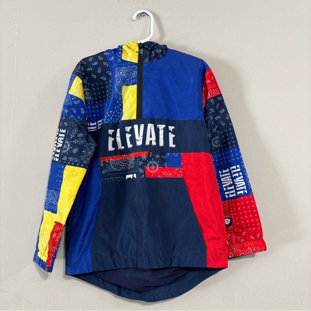 Elevate Kids Patchwork Windbreaker - Blue, Red, Yellow